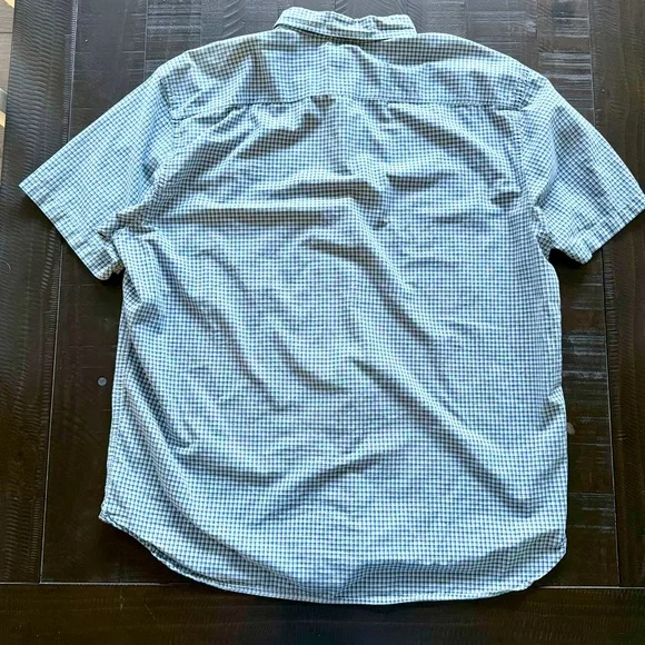 Vintage 2002 Gap Men’s Blue/White Plaid Short Sleeve Button Down Shirt Size XXL - Picture 2 of 8